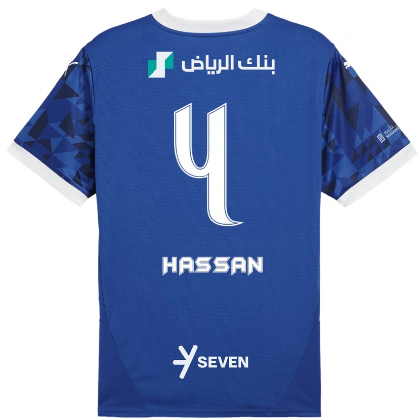 Danxen Herren Eman Hassan #4 Dunkelblau Weiß Heimtrikot Trikot 2024/25 T-Shirt