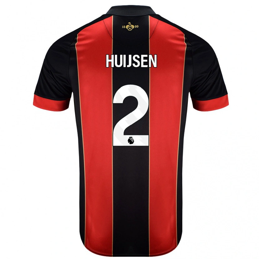 Danxen Herren Dean Huijsen #2 Rot Schwarz Heimtrikot Trikot 2024/25 T-Shirt