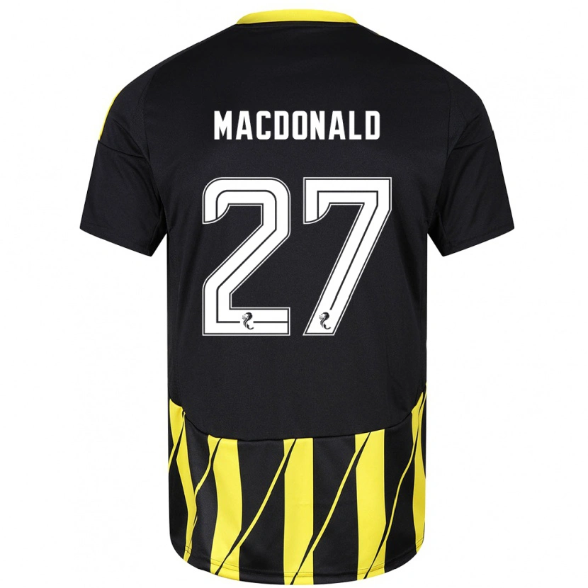 Danxen Herren Angus Macdonald #27 Schwarz Gelb Auswärtstrikot Trikot 2024/25 T-Shirt