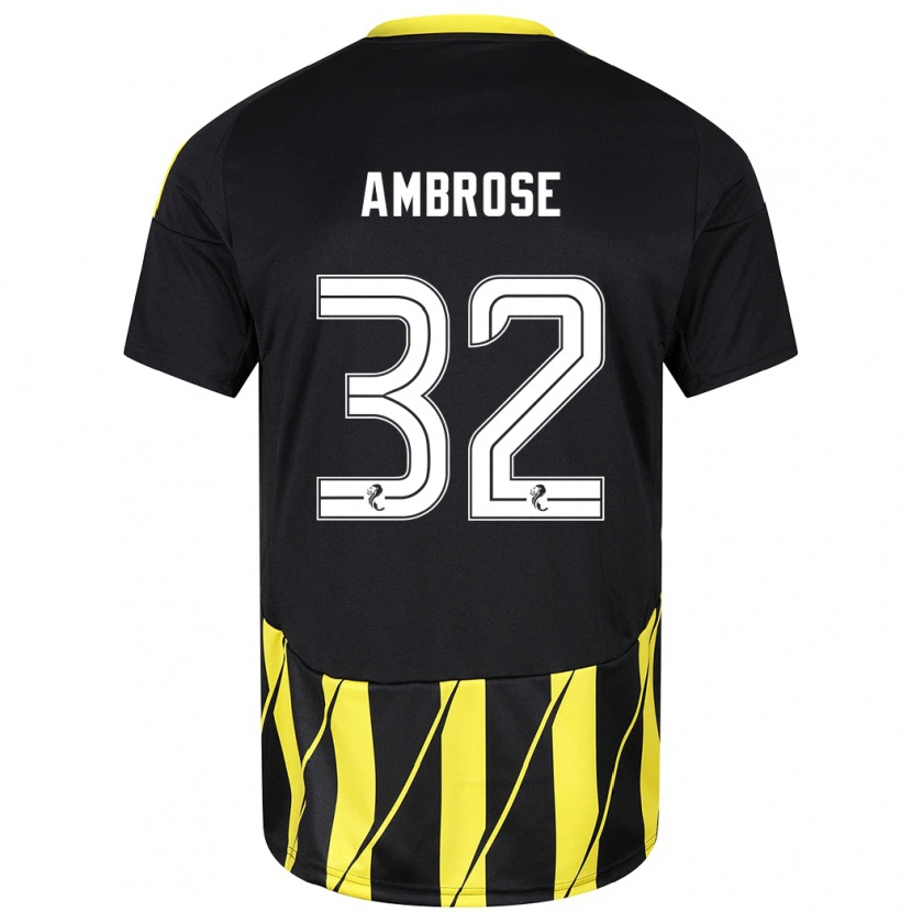 Danxen Herren Peter Ambrose #32 Schwarz Gelb Auswärtstrikot Trikot 2024/25 T-Shirt