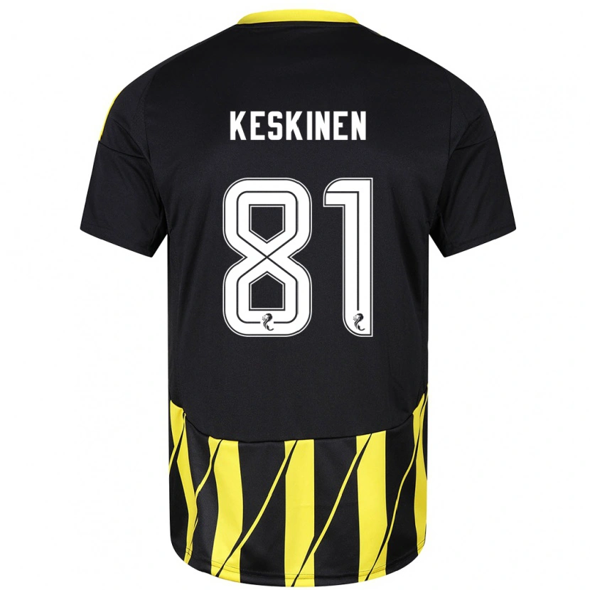 Danxen Herren Topi Keskinen #81 Schwarz Gelb Auswärtstrikot Trikot 2024/25 T-Shirt