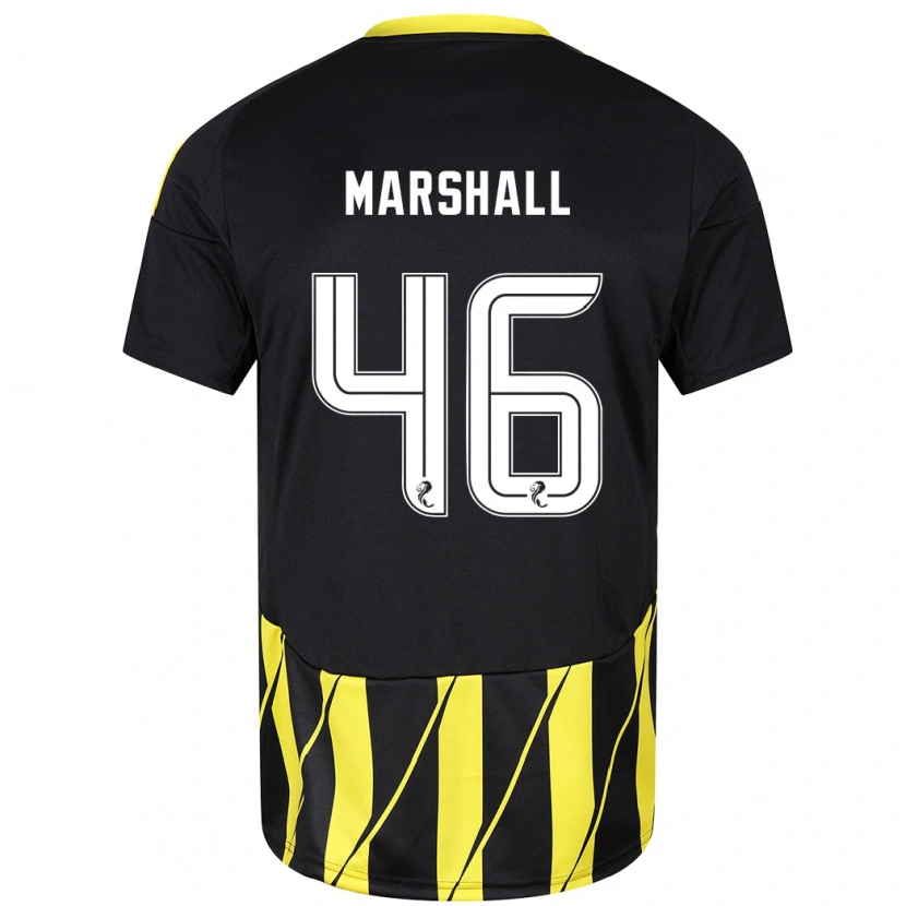 Danxen Herren Findlay Marshall #46 Schwarz Gelb Auswärtstrikot Trikot 2024/25 T-Shirt