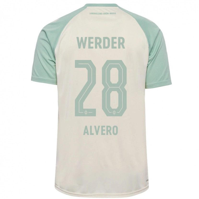 Danxen Herren Skelly Alvero #28 Cremeweiß Hellgrün Auswärtstrikot Trikot 2024/25 T-Shirt