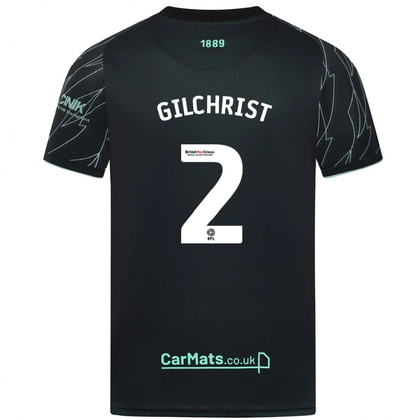 Danxen Herren Alfie Gilchrist #2 Schwarz Grün Auswärtstrikot Trikot 2024/25 T-Shirt