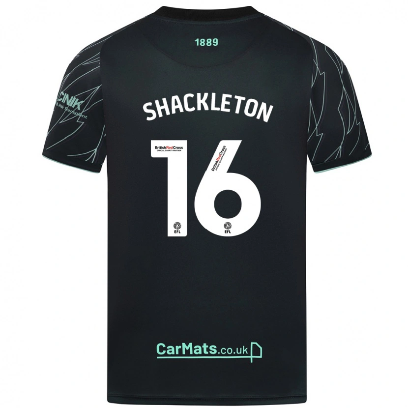 Danxen Herren Jamie Shackleton #16 Schwarz Grün Auswärtstrikot Trikot 2024/25 T-Shirt