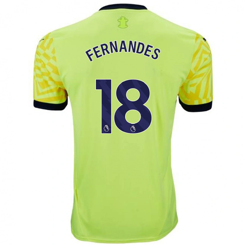 Danxen Herren Mateus Fernandes #18 Gelb Auswärtstrikot Trikot 2024/25 T-Shirt