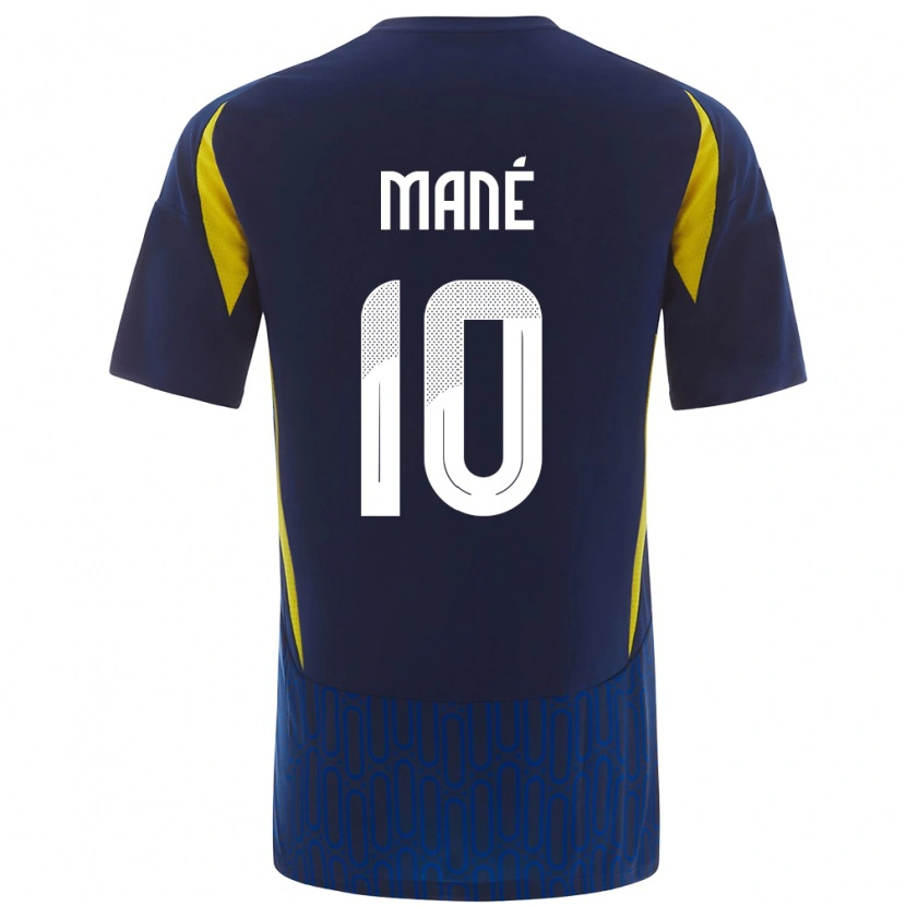 Danxen Herren Sadio Mané #10 Blau Gelb Auswärtstrikot Trikot 2024/25 T-Shirt