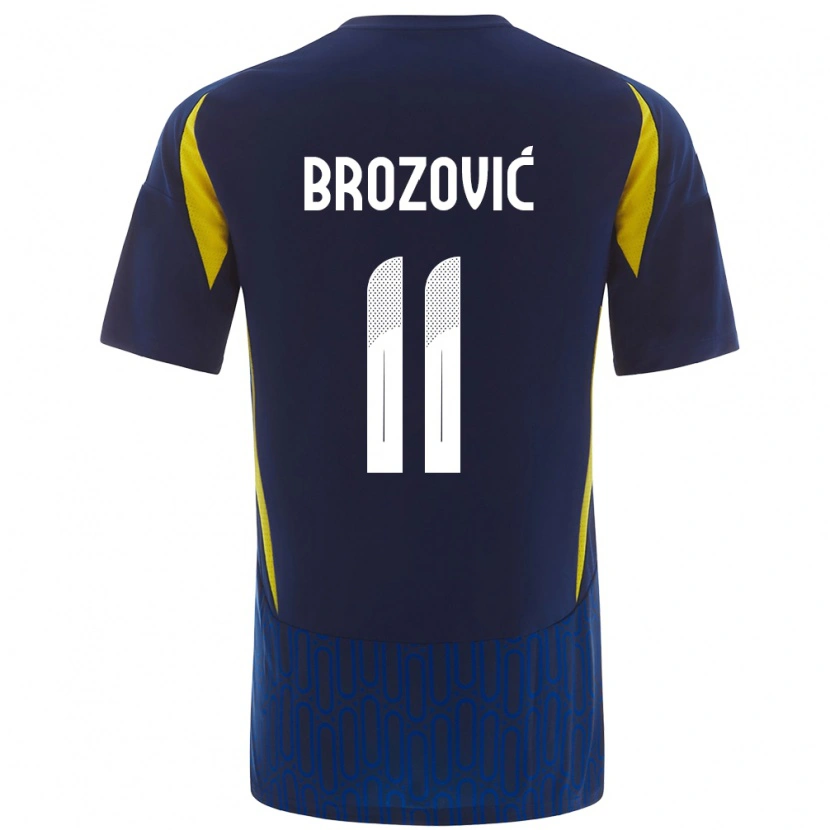 Danxen Herren Marcelo Brozovic #11 Blau Gelb Auswärtstrikot Trikot 2024/25 T-Shirt