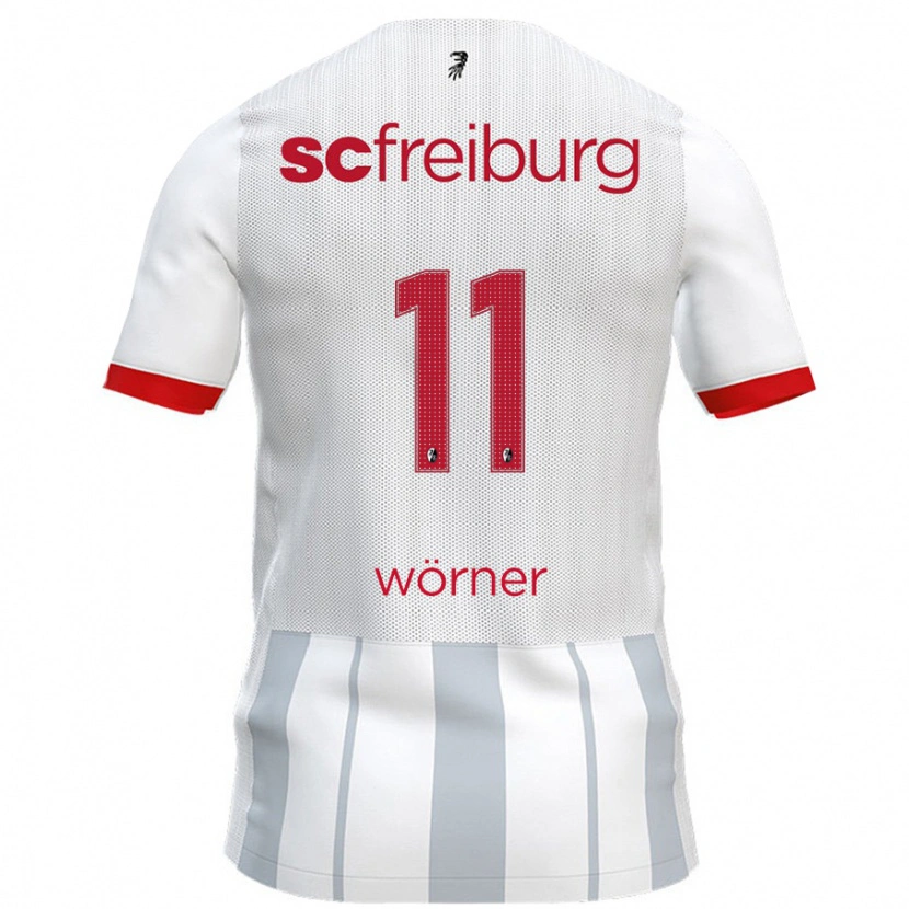 Danxen Herren Marco Wörner #11 Weiß Grau Auswärtstrikot Trikot 2024/25 T-Shirt