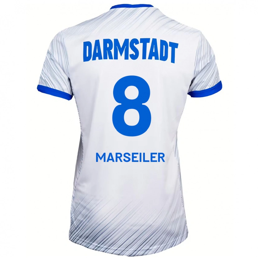 Danxen Herren Luca Marseiler #8 Weiß Blau Auswärtstrikot Trikot 2024/25 T-Shirt