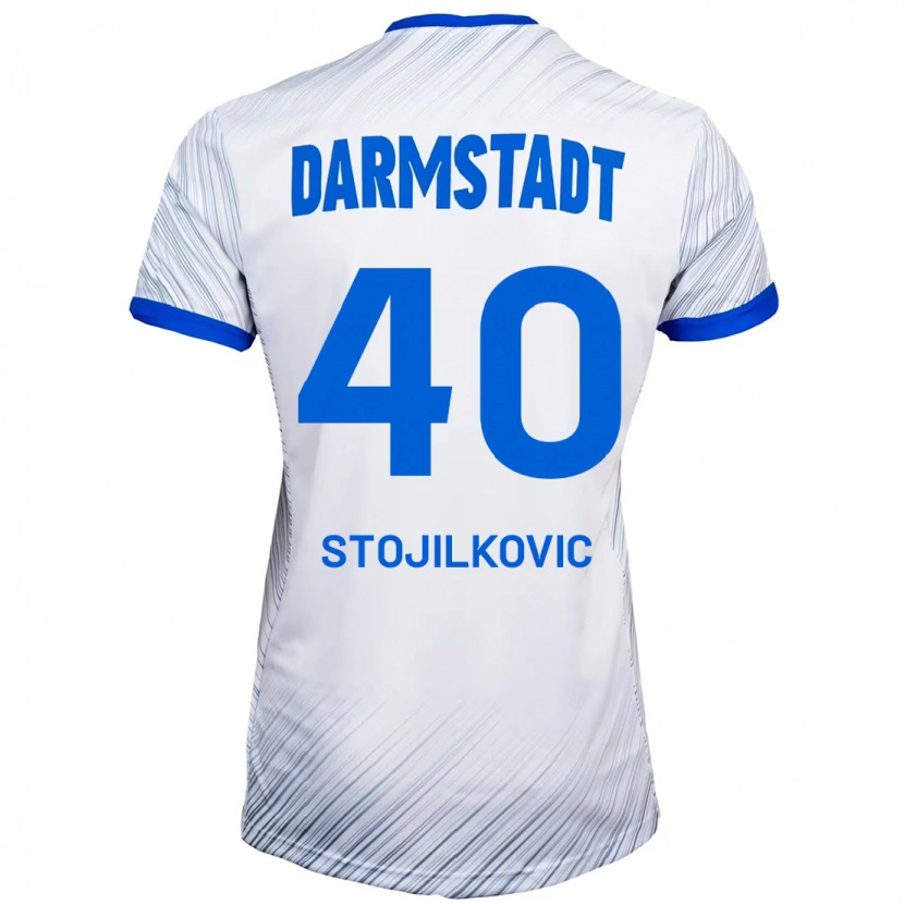 Danxen Herren Filip Stojilkovic #40 Weiß Blau Auswärtstrikot Trikot 2024/25 T-Shirt