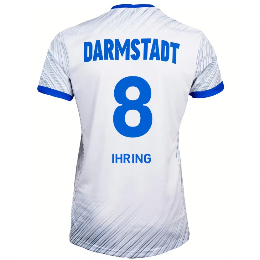 Danxen Herren Janis Ihring #8 Weiß Blau Auswärtstrikot Trikot 2024/25 T-Shirt