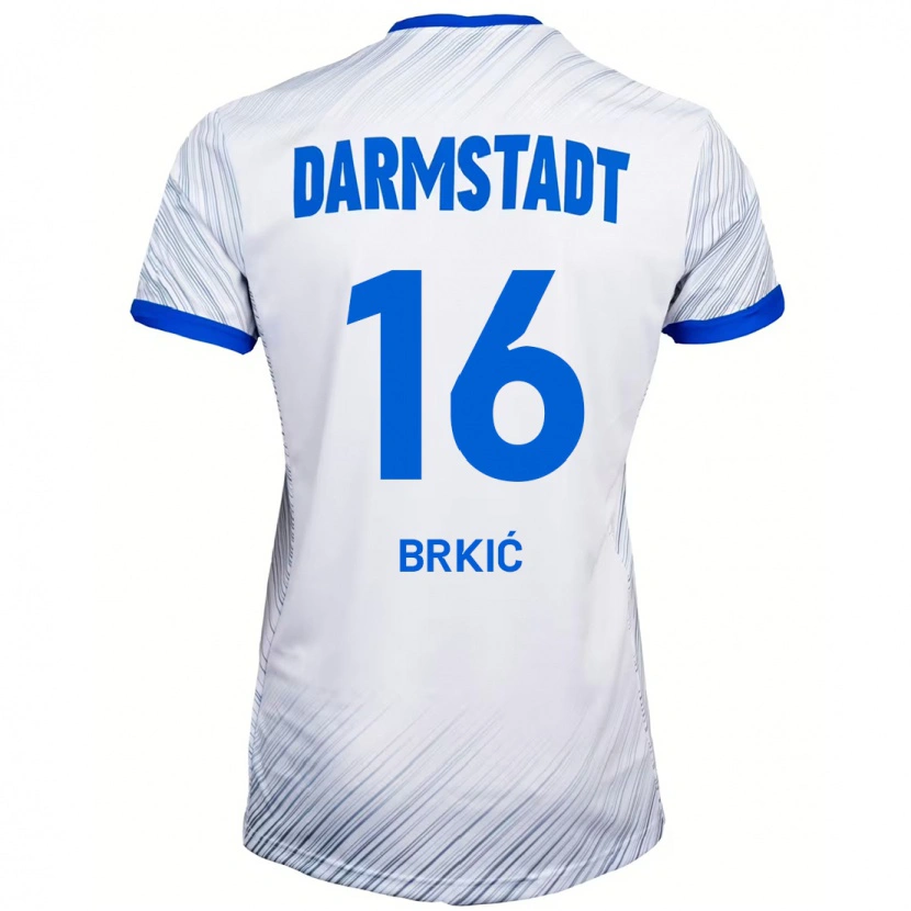 Danxen Herren Amar Brkić #16 Weiß Blau Auswärtstrikot Trikot 2024/25 T-Shirt