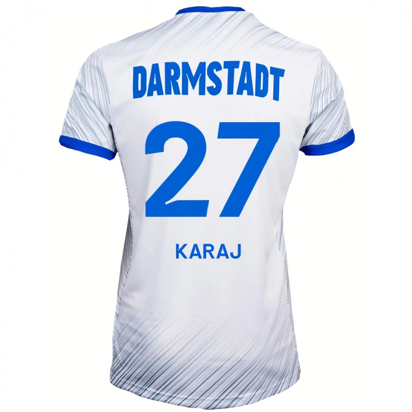 Danxen Damen Eraldo Karaj #27 Weiß Blau Auswärtstrikot Trikot 2024/25 T-Shirt