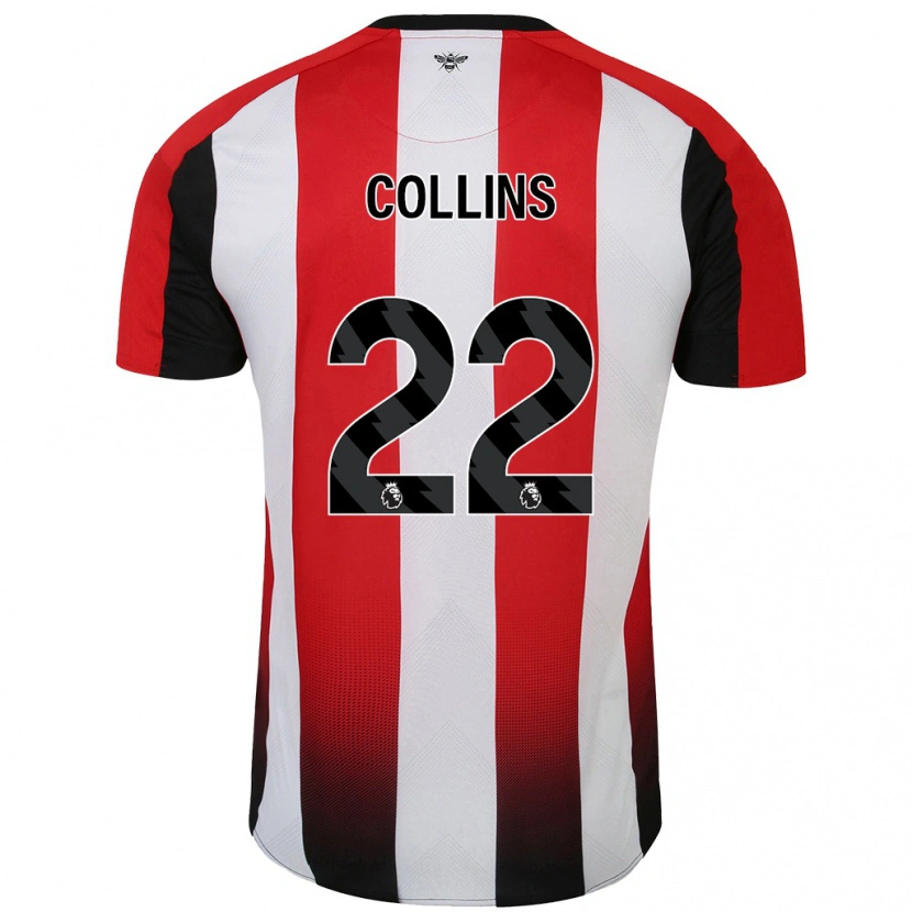 Danxen Kinder Nathan Collins #22 Rot Weiß Heimtrikot Trikot 2024/25 T-Shirt