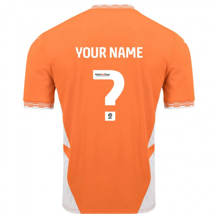 Danxen Kinder Ihren Namen #0 Orange Weiß Heimtrikot Trikot 2024/25 T-Shirt