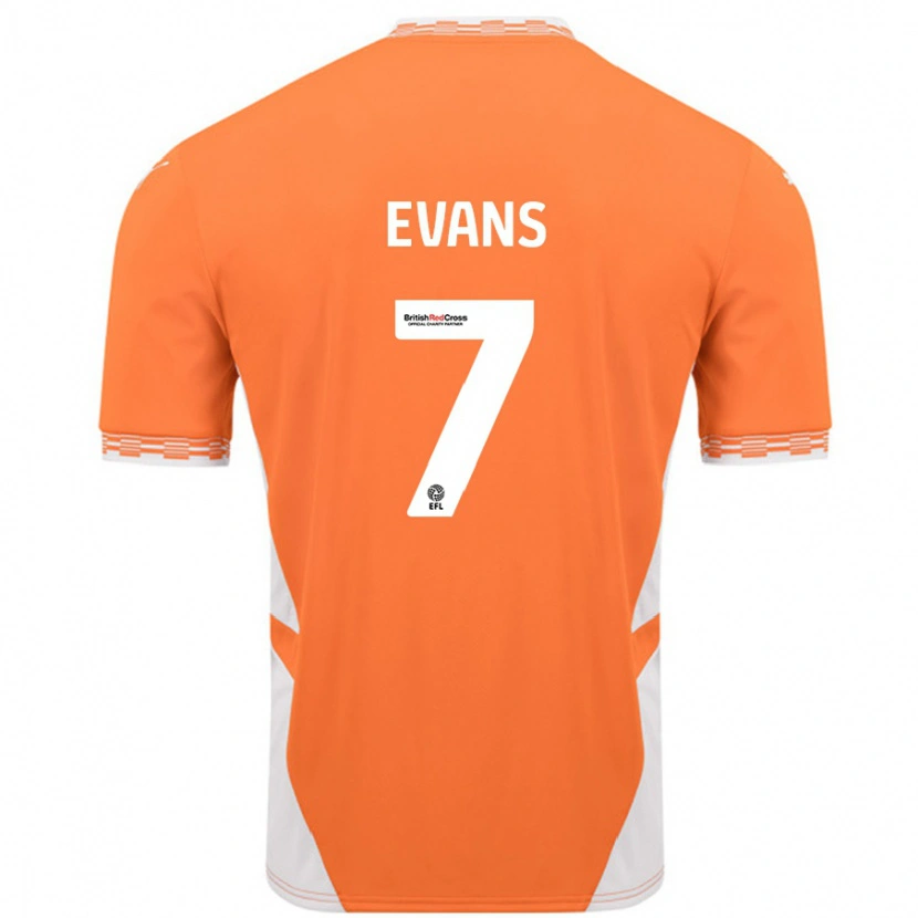 Danxen Kinder Lee Evans #7 Orange Weiß Heimtrikot Trikot 2024/25 T-Shirt