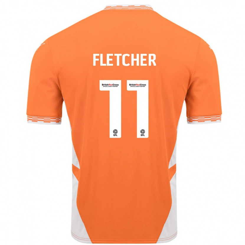 Danxen Kinder Ashley Fletcher #11 Orange Weiß Heimtrikot Trikot 2024/25 T-Shirt