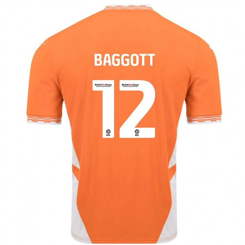 Danxen Kinder Elkan Baggott #12 Orange Weiß Heimtrikot Trikot 2024/25 T-Shirt