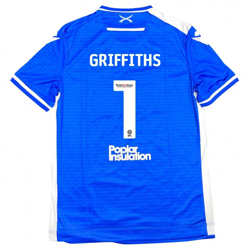 Danxen Kinder Josh Griffiths #1 Blau Weiß Heimtrikot Trikot 2024/25 T-Shirt