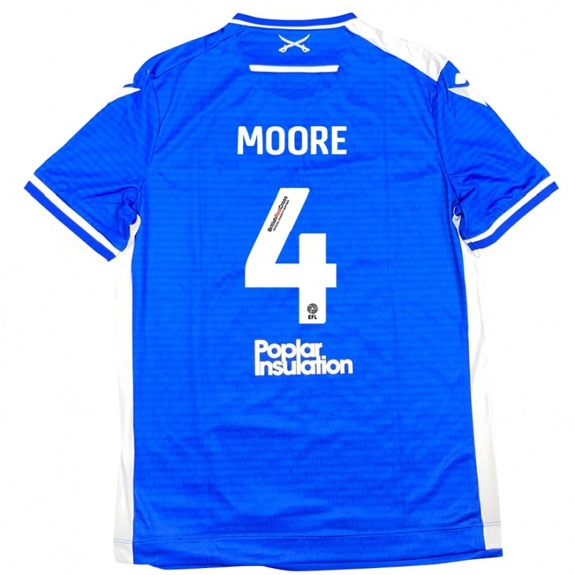 Danxen Kinder Taylor Moore #4 Blau Weiß Heimtrikot Trikot 2024/25 T-Shirt