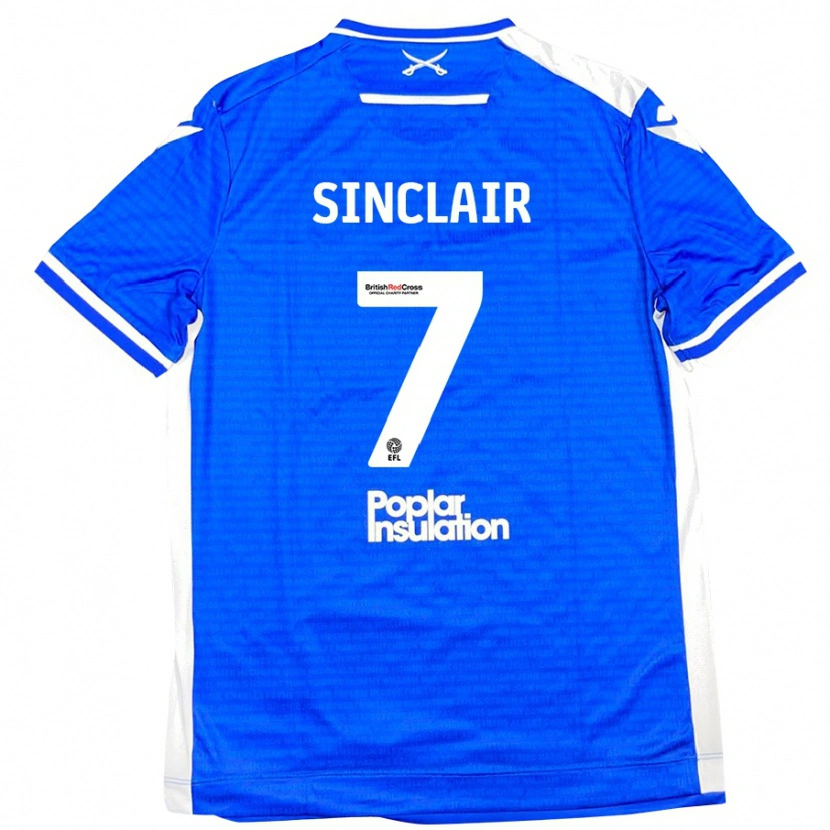 Danxen Kinder Scott Sinclair #7 Blau Weiß Heimtrikot Trikot 2024/25 T-Shirt