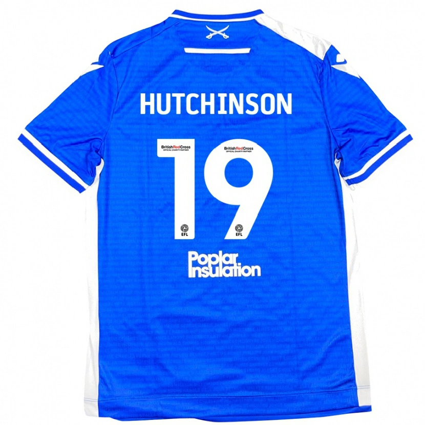 Danxen Kinder Isaac Hutchinson #19 Blau Weiß Heimtrikot Trikot 2024/25 T-Shirt