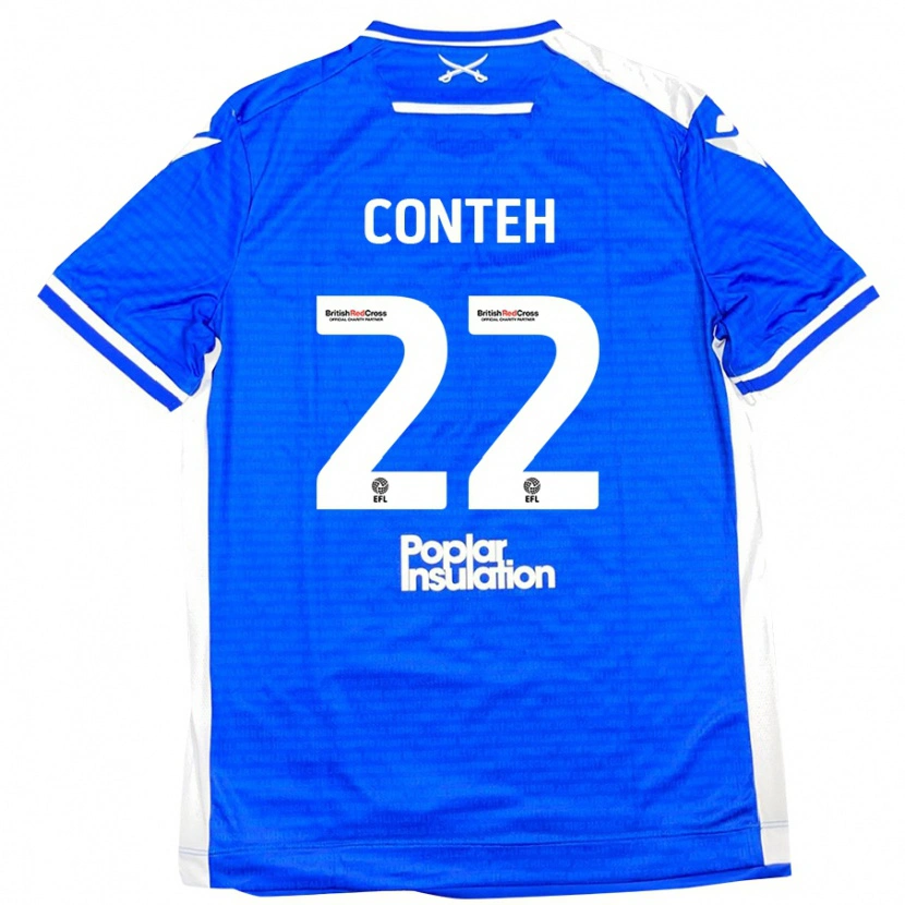 Danxen Kinder Kamil Conteh #22 Blau Weiß Heimtrikot Trikot 2024/25 T-Shirt