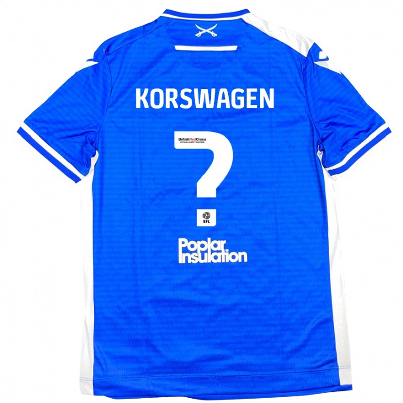 Danxen Kinder Mattijis Korswagen #0 Blau Weiß Heimtrikot Trikot 2024/25 T-Shirt