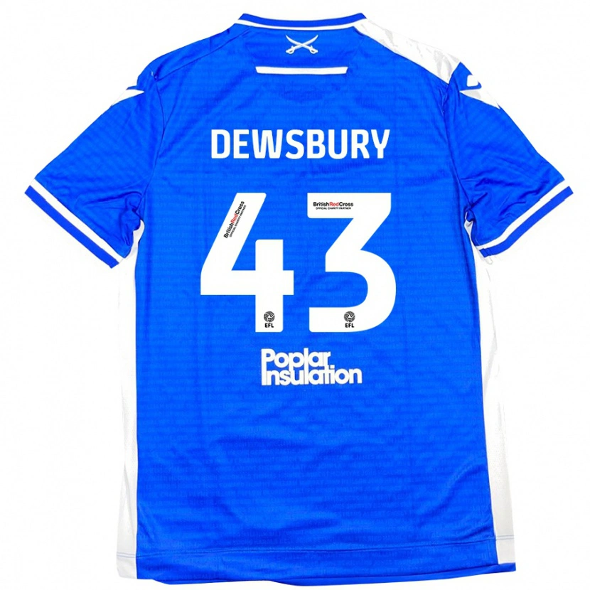 Danxen Kinder Ollie Dewsbury #43 Blau Weiß Heimtrikot Trikot 2024/25 T-Shirt