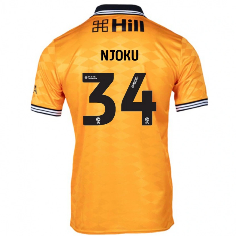 Danxen Kinder Brandon Njoku #34 Orange Heimtrikot Trikot 2024/25 T-Shirt