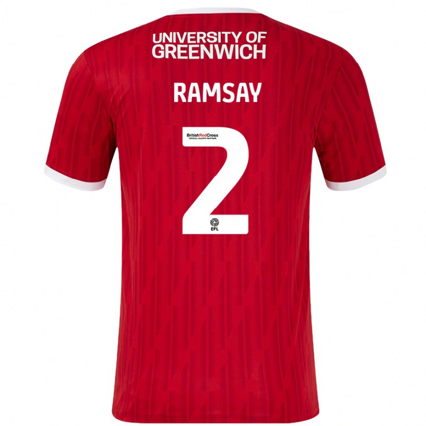 Danxen Kinder Kayne Ramsay #2 Rot Weiß Heimtrikot Trikot 2024/25 T-Shirt