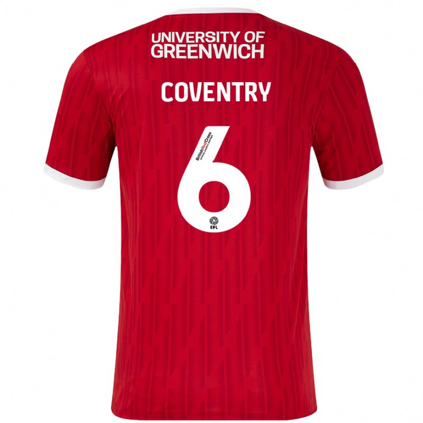 Danxen Kinder Conor Coventry #6 Rot Weiß Heimtrikot Trikot 2024/25 T-Shirt