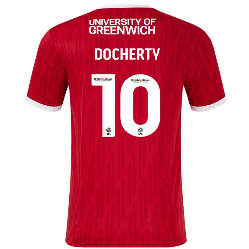 Danxen Kinder Greg Docherty #10 Rot Weiß Heimtrikot Trikot 2024/25 T-Shirt