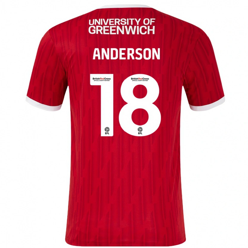 Danxen Kinder Karoy Anderson #18 Rot Weiß Heimtrikot Trikot 2024/25 T-Shirt