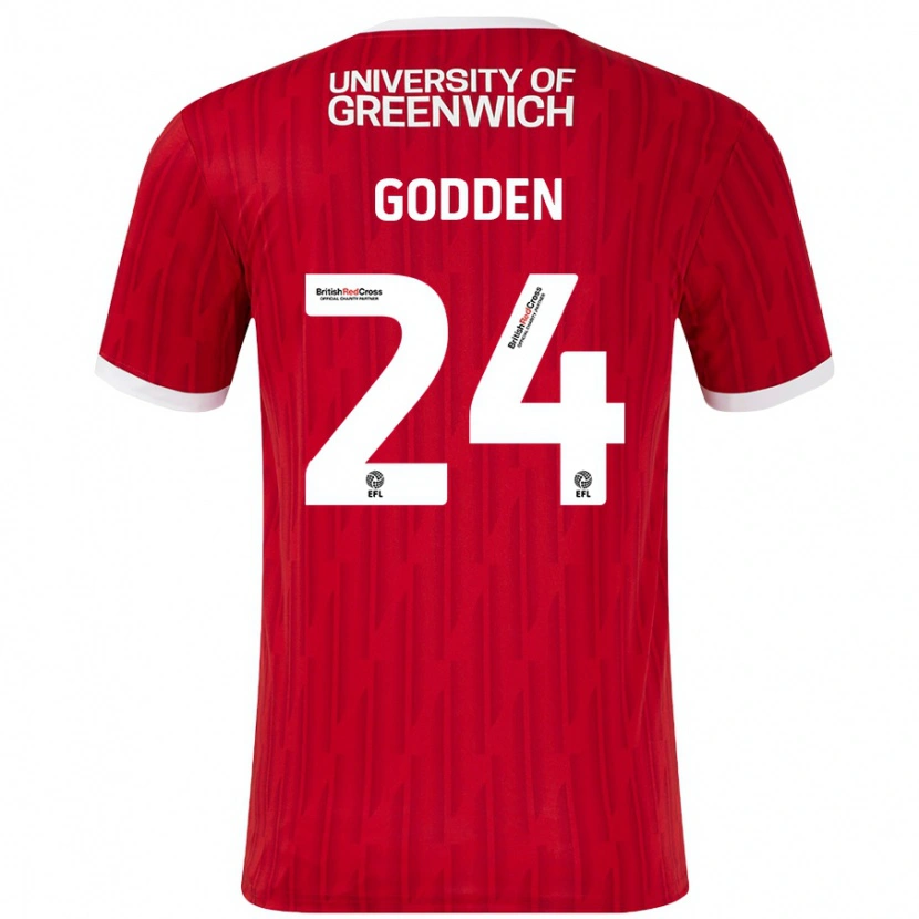 Danxen Kinder Matty Godden #24 Rot Weiß Heimtrikot Trikot 2024/25 T-Shirt