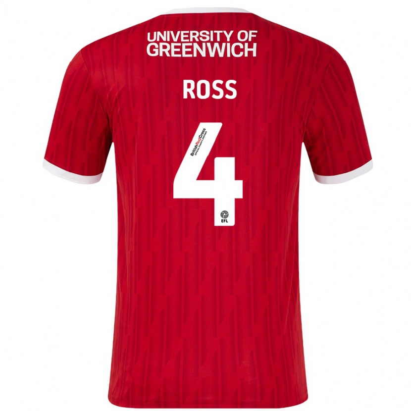 Danxen Kinder Mia Ross #4 Rot Weiß Heimtrikot Trikot 2024/25 T-Shirt