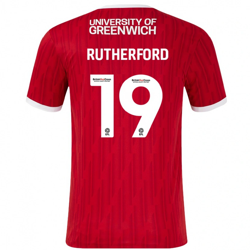 Danxen Kinder Ella Rutherford #19 Rot Weiß Heimtrikot Trikot 2024/25 T-Shirt