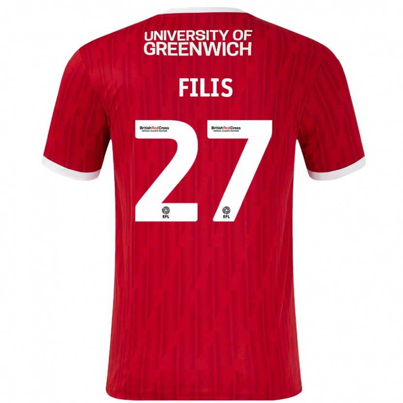 Danxen Kinder Melisa Filis #27 Rot Weiß Heimtrikot Trikot 2024/25 T-Shirt