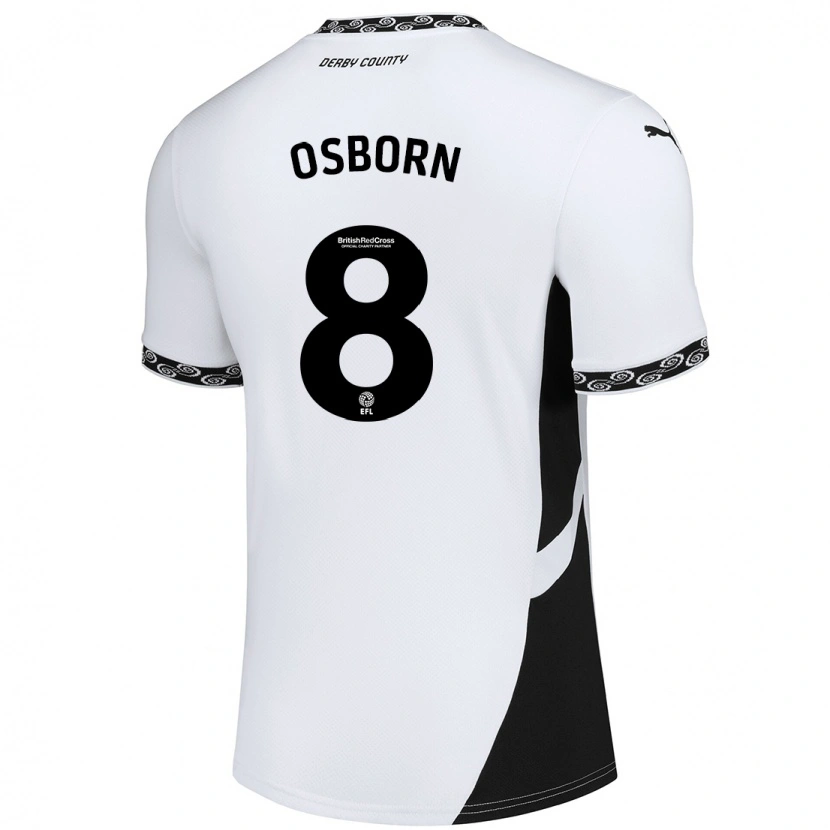 Danxen Kinder Ben Osborn #8 Weiß Schwarz Heimtrikot Trikot 2024/25 T-Shirt