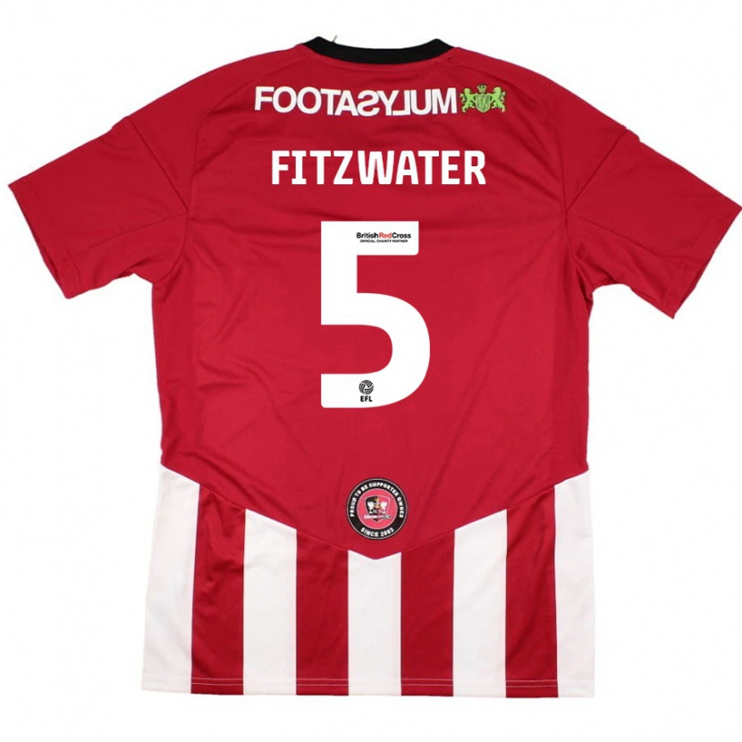 Danxen Kinder Jack Fitzwater #5 Rot Weiß Heimtrikot Trikot 2024/25 T-Shirt