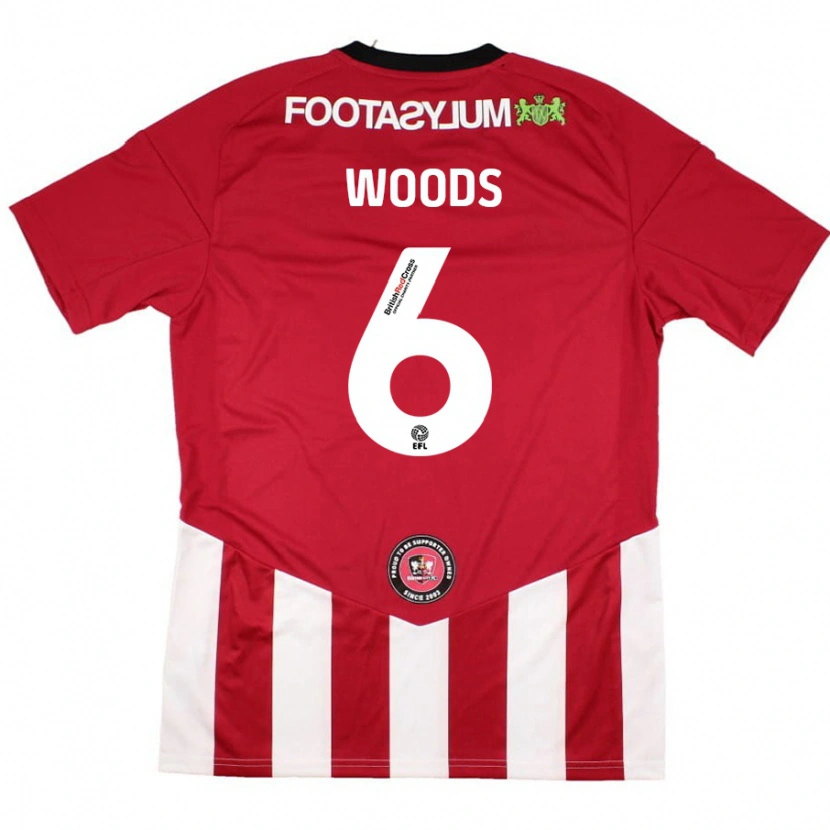 Danxen Kinder Ryan Woods #6 Rot Weiß Heimtrikot Trikot 2024/25 T-Shirt