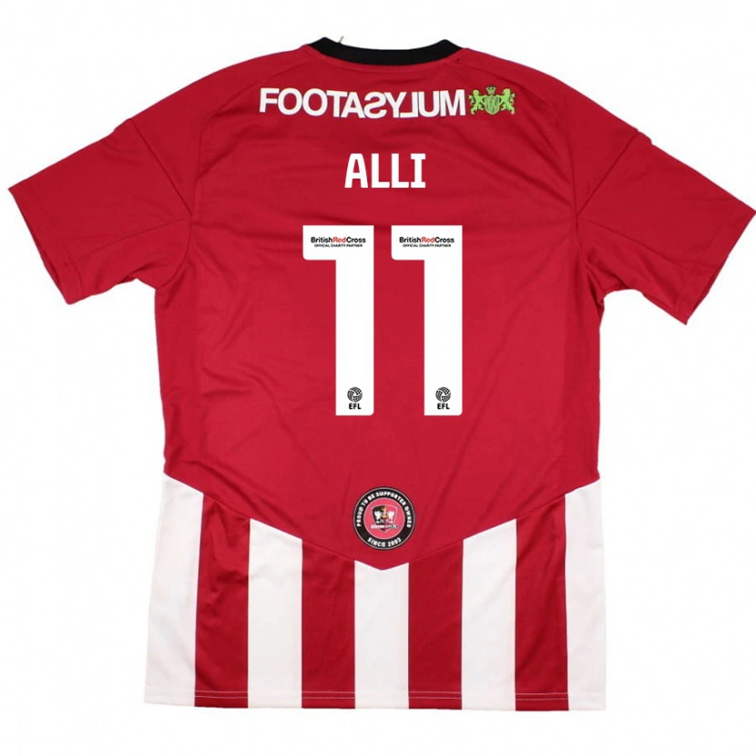 Danxen Kinder Millenic Alli #11 Rot Weiß Heimtrikot Trikot 2024/25 T-Shirt