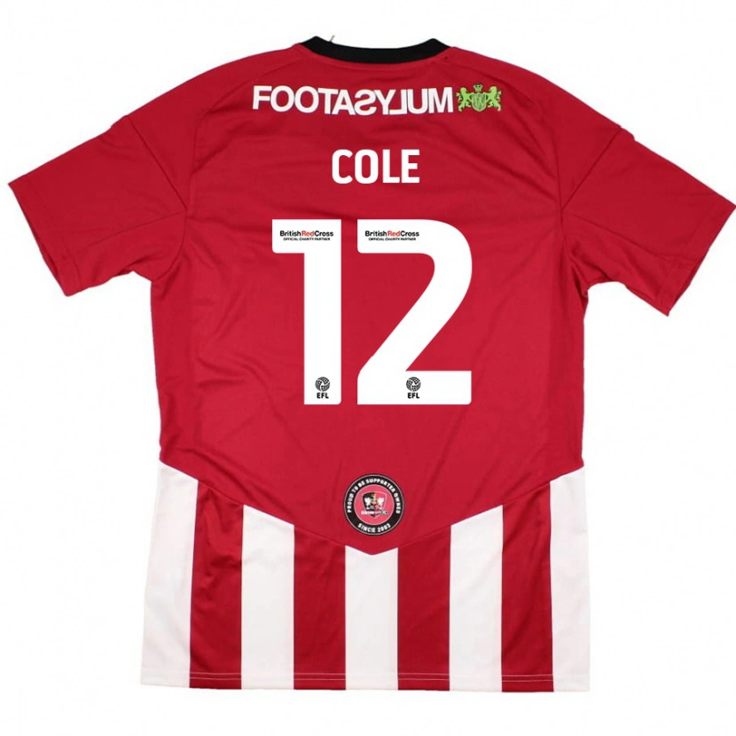 Danxen Kinder Reece Cole #12 Rot Weiß Heimtrikot Trikot 2024/25 T-Shirt