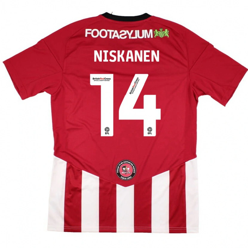 Danxen Kinder Ilmari Niskanen #14 Rot Weiß Heimtrikot Trikot 2024/25 T-Shirt