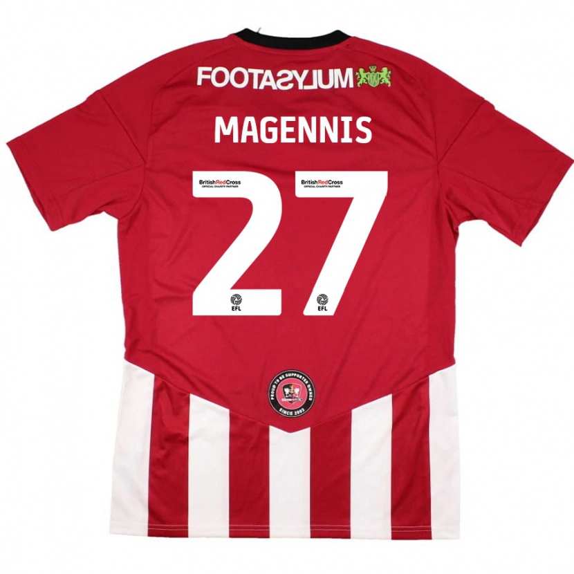 Danxen Kinder Josh Magennis #27 Rot Weiß Heimtrikot Trikot 2024/25 T-Shirt