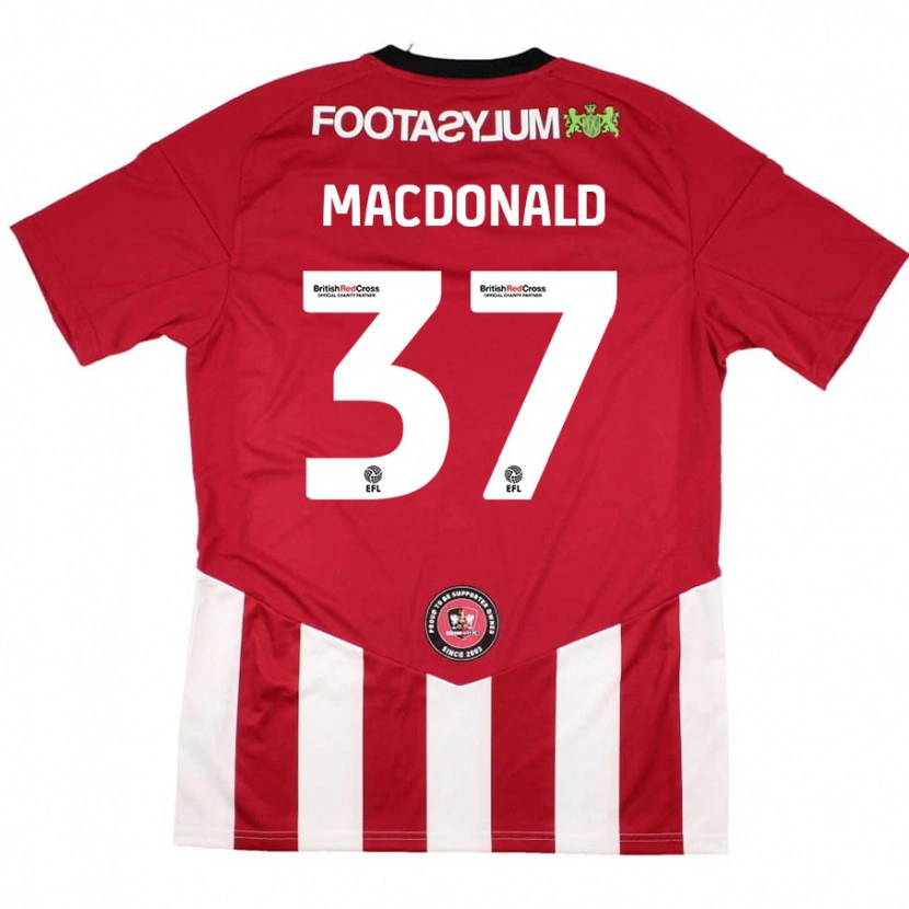 Danxen Kinder Shaun Macdonald #37 Rot Weiß Heimtrikot Trikot 2024/25 T-Shirt