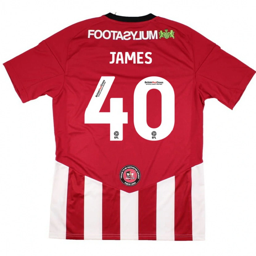 Danxen Kinder Ed James #40 Rot Weiß Heimtrikot Trikot 2024/25 T-Shirt