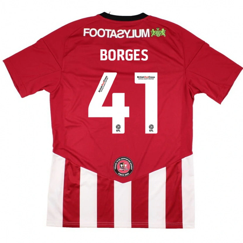 Danxen Kinder Pedro Borges #41 Rot Weiß Heimtrikot Trikot 2024/25 T-Shirt