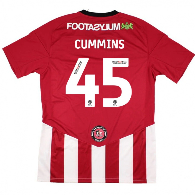 Danxen Kinder Charlie Cummins #45 Rot Weiß Heimtrikot Trikot 2024/25 T-Shirt